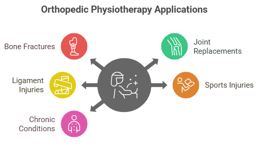 Orthopedic physiotherapy is a specialized branch of physiotherapy that deals with the diagnosis, treatment, and rehabilitation of musculoskeletal conditions.